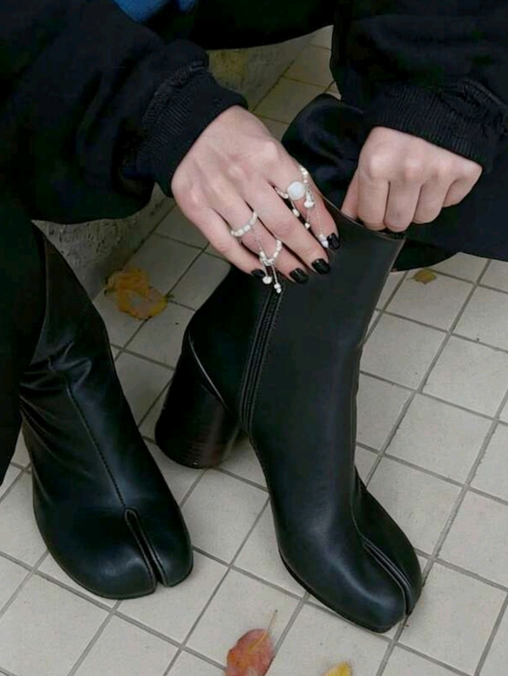Women's Ankle Boots Square Split Toe Chunky Mid Heeled Shoes Women Short Booties